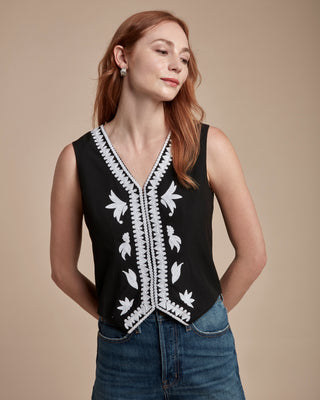 Embroidered Casual Vest